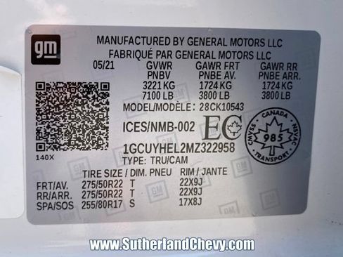 Used 2021 Chevrolet Silverado 1500 High Country w/ Technology Package AWD/4WD image 60