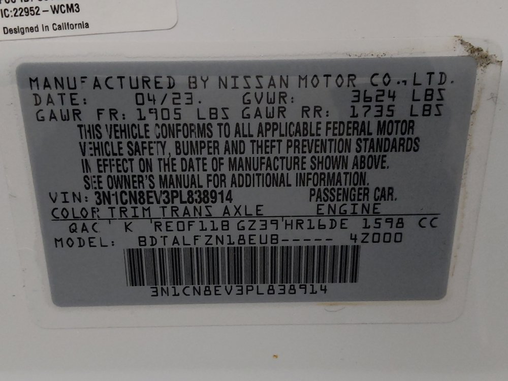 Used 2023 Nissan Versa SV w/ Trunk Package FWD image 33