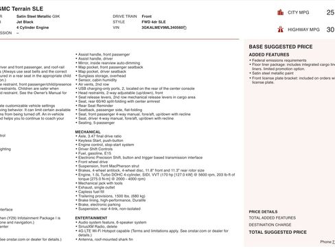 Used 2021 GMC Terrain SLE w/ LPO, Floor Liner Package FWD image 3