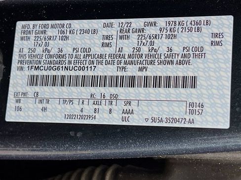 Certified 2022 Ford Escape SE w/ Convenience Package FWD image 36