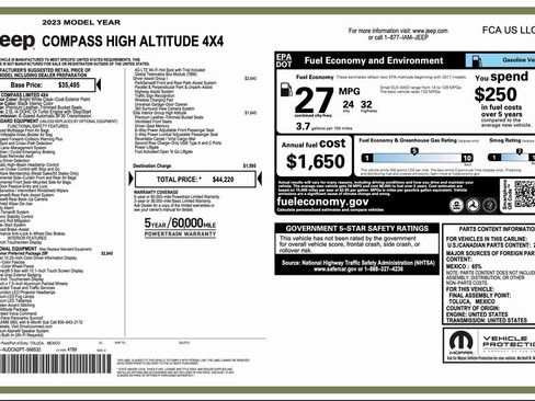 Certified 2023 Jeep Compass High Altitude w/ Driver Assist Group I image 2