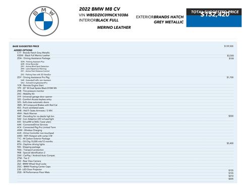 Used 2022 BMW M8 Competition w/ M Carbon Exterior Package AWD/4WD image 88