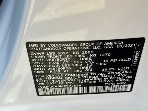 Used 2021 Volkswagen Atlas SE w/ Panoramic Sunroof Package FWD image 44