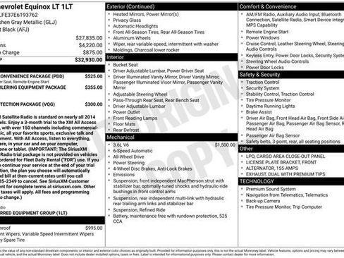 Used 2014 Chevrolet Equinox LT w/ Driver Convenience Package AWD/4WD image 7