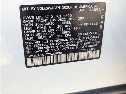 New 2026 Volkswagen Atlas SE image 16