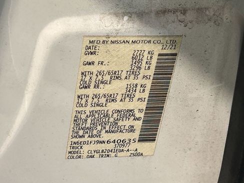 Used 2022 Nissan Frontier SV w/ Graphics Package image 13