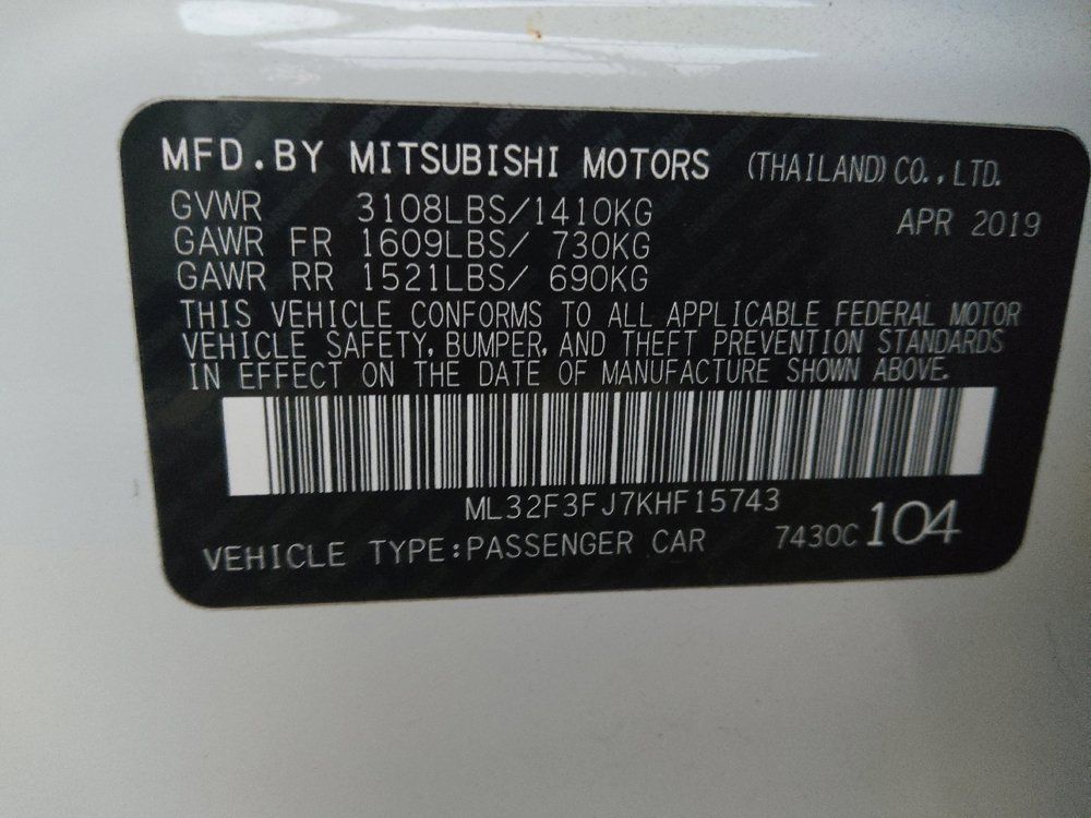 Used 2019 Mitsubishi Mirage G4 ES FWD image 33