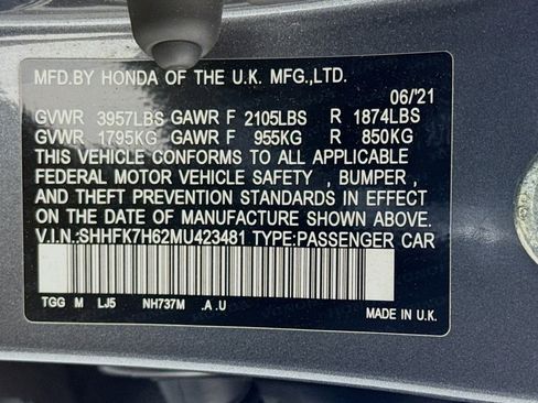 Used 2021 Honda Civic EX image 23