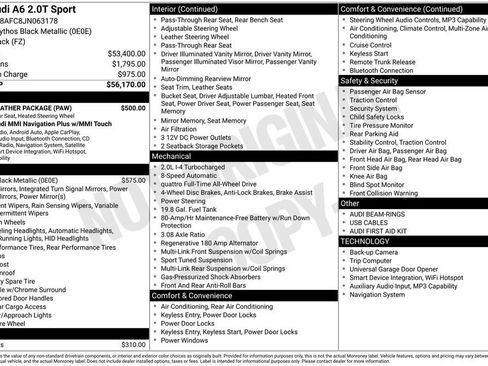 Used 2018 Audi A6 2.0T Premium w/ Cold Weather Package image 2