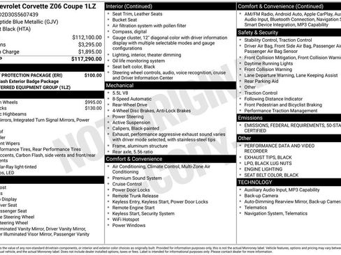 New 2025 Chevrolet Corvette Z06 w/ Battery Protection Package image 26