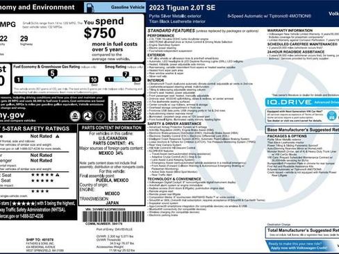 Used 2023 Volkswagen Tiguan SE w/ Panoramic Sunroof Package AWD/4WD image 4