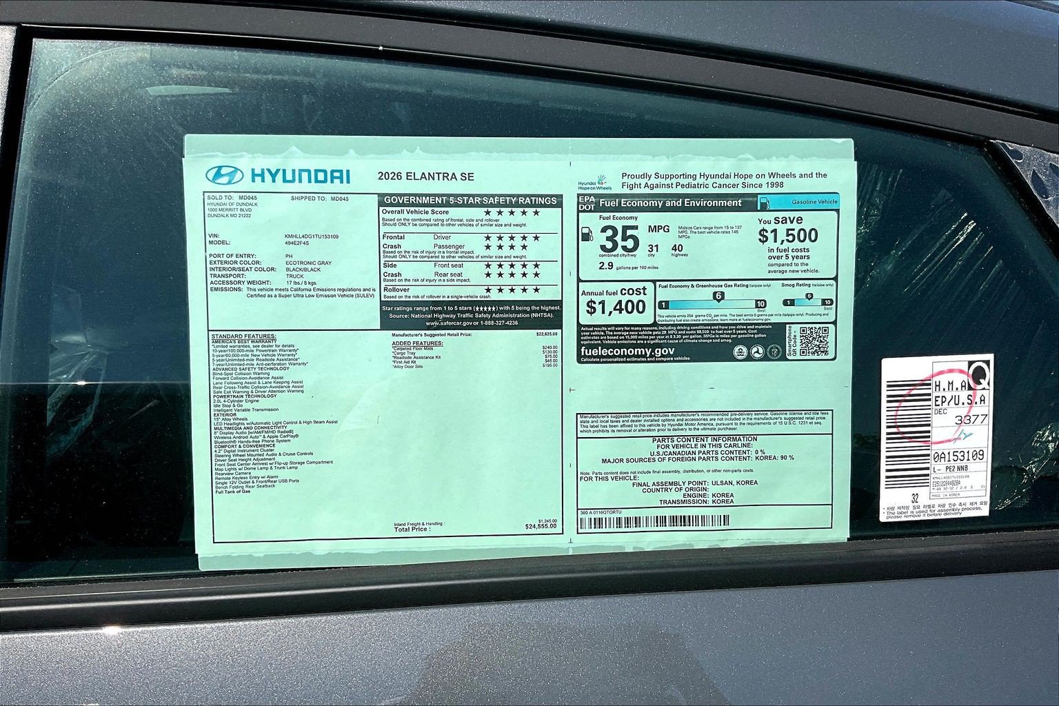 New 2026 Hyundai Elantra SE FWD image 14
