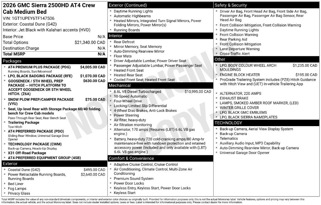 Used 2026 GMC Sierra 2500 AT4 w/ AT4 Premium Plus Package AWD/4WD image 89
