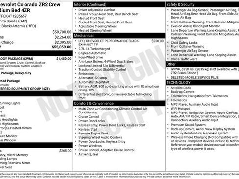 New 2026 Chevrolet Colorado ZR2 w/ Technology Package AWD/4WD image 4