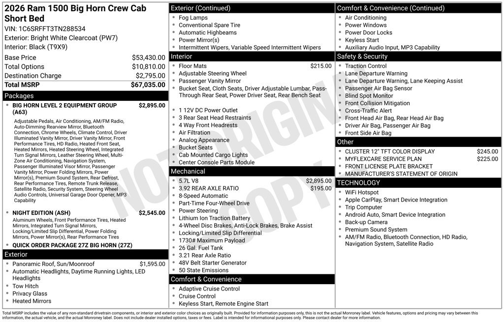 New 2026 RAM 1500 Big Horn AWD/4WD image 4