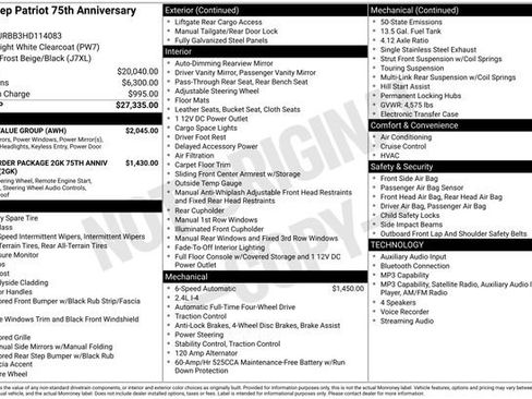 Used 2017 Jeep Patriot 75th Anniversary w/ Power Value Group AWD/4WD image 28