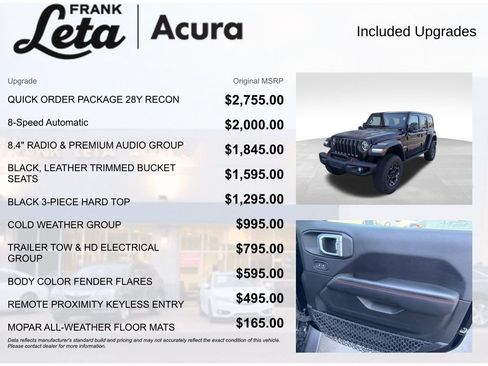 Used 2020 Jeep Wrangler Unlimited Rubicon w/ Quick Order Package 28Y Recon AWD/4WD image 8