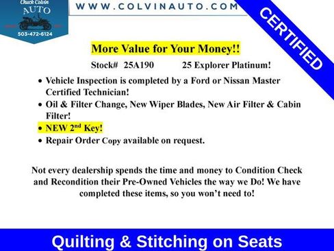 Certified 2025 Ford Explorer Platinum w/ LUX Leather Package image 5