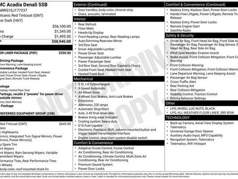 Certified 2025 GMC Acadia Denali w/ LPO, Floor Liner Package AWD/4WD image 47