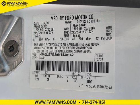 Used 2019 Ford Transit Connect XL FWD image 20