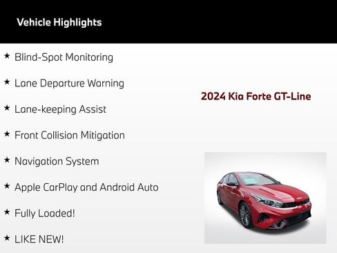 Used 2024 Kia Forte GT-Line w/ GT-Line Premium Package FWD image 4