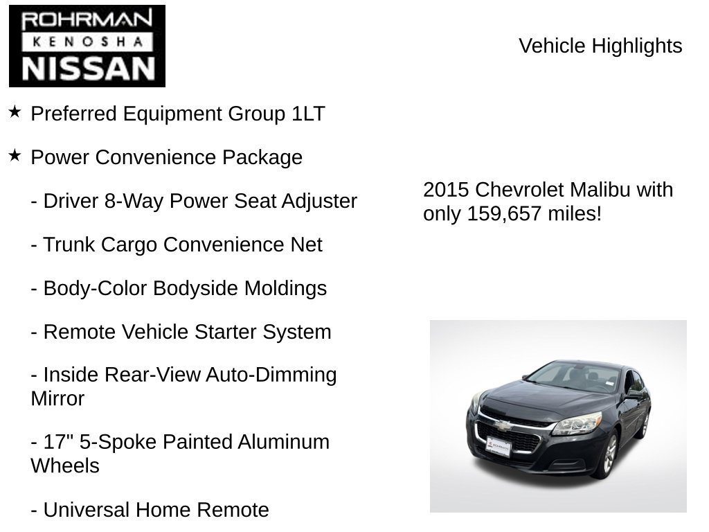 Used 2015 Chevrolet Malibu LT w/ Power Convenience Package FWD image 7
