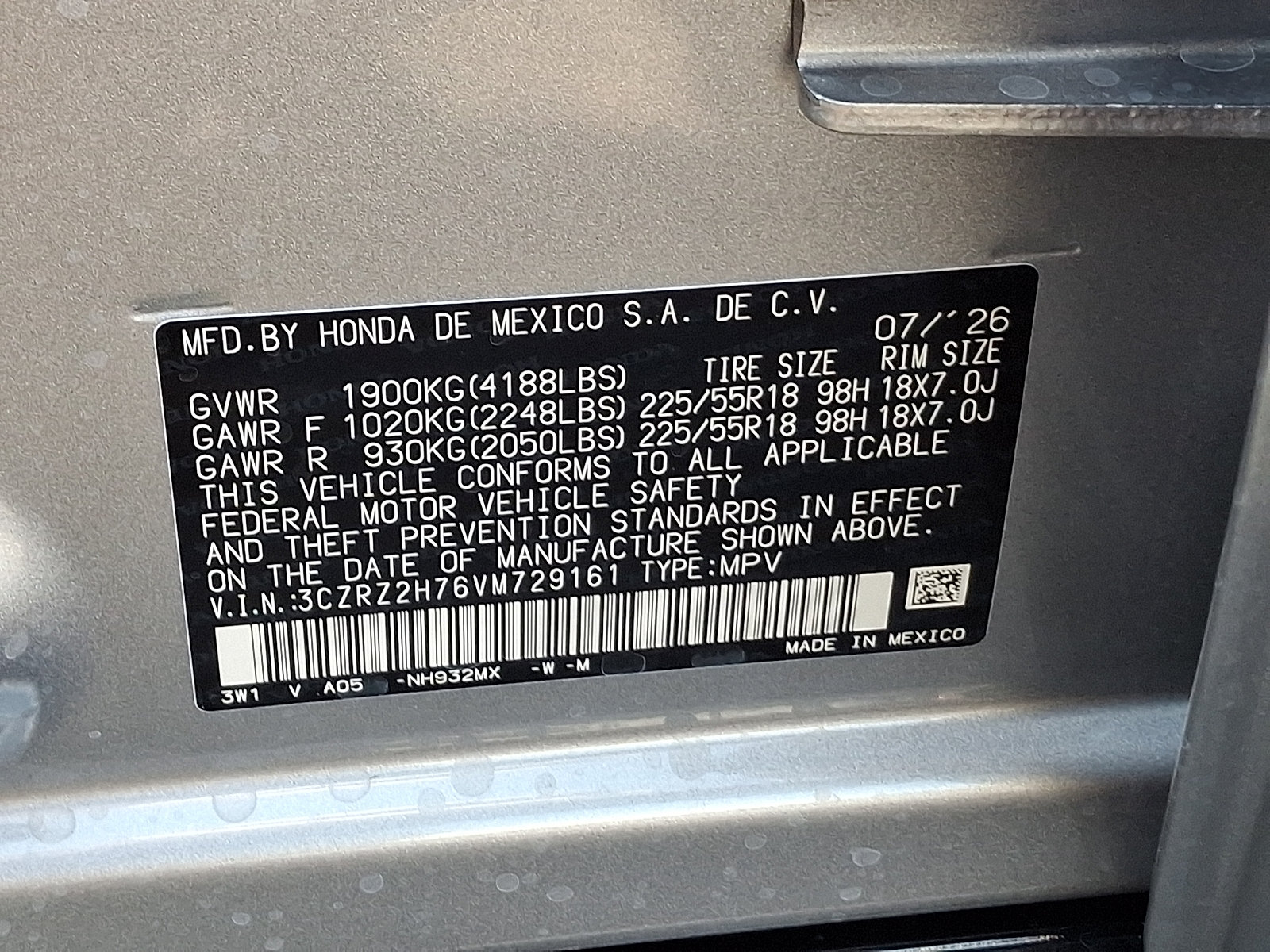 New 2027 Honda HR-V EX-L image 10