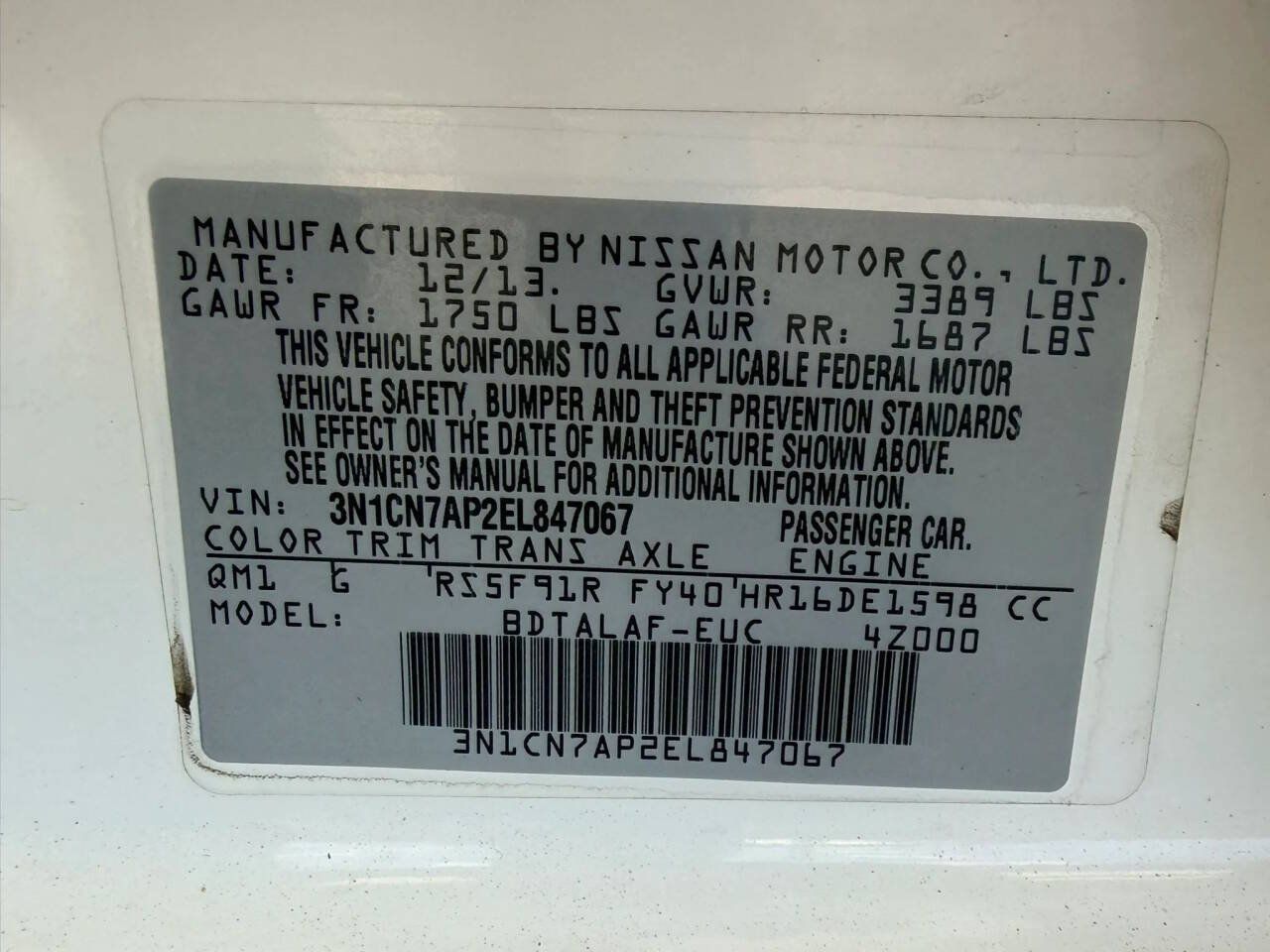 Used 2014 Nissan Versa S FWD image 23