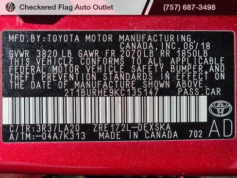 Used 2019 Toyota Corolla XSE FWD image 23