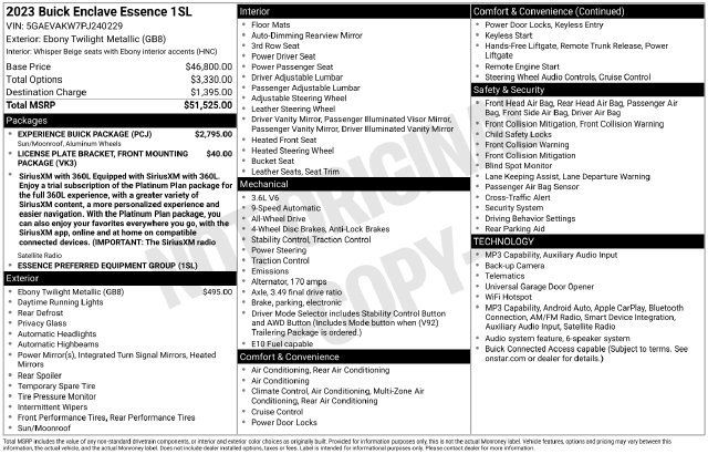 Used 2023 Buick Enclave Essence w/ Experience Buick Package AWD/4WD image 45