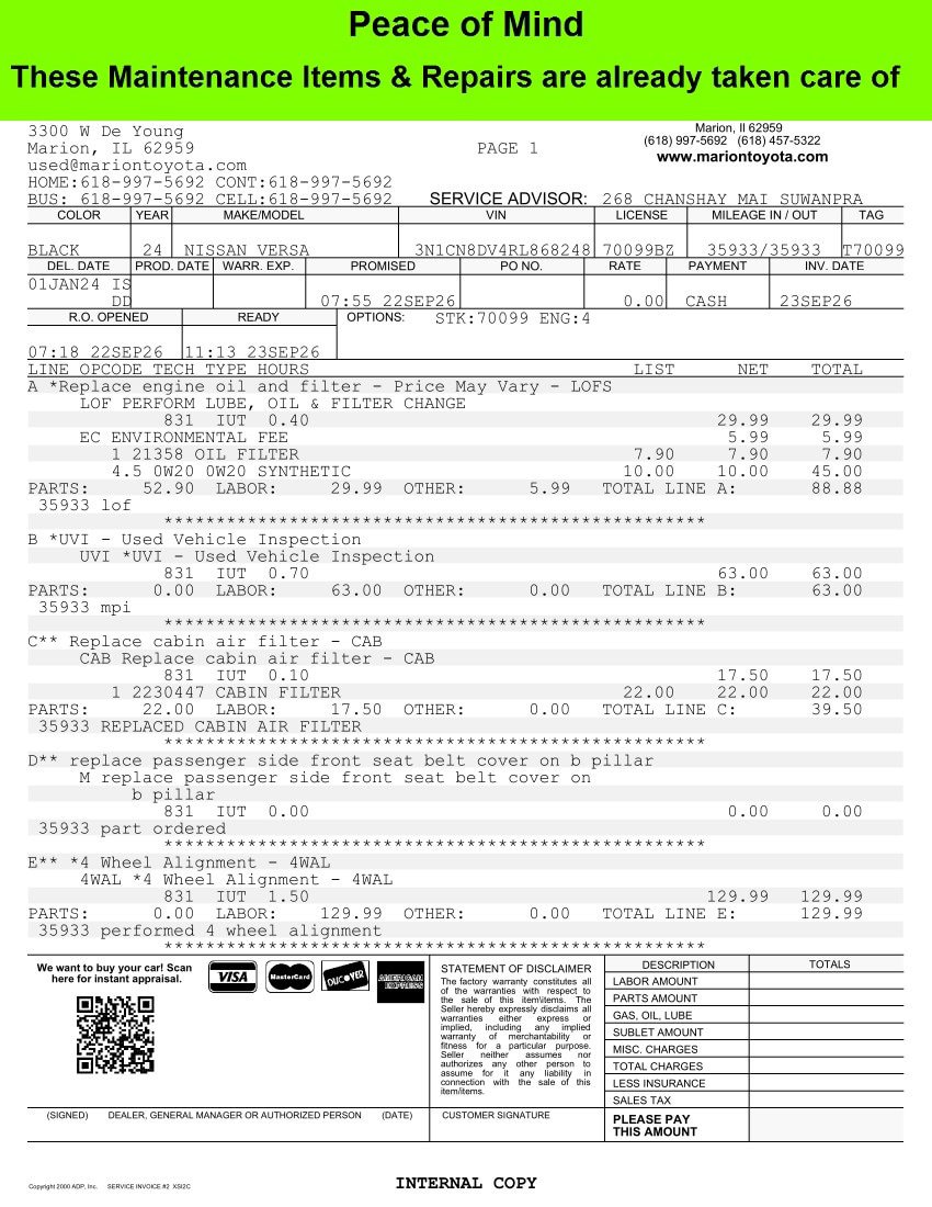 Used 2024 Nissan Versa S w/ Trunk Package FWD image 28