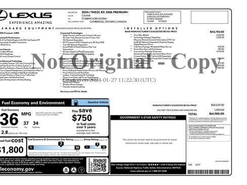 Used 2024 Lexus RX 350 w/ Convenience Package AWD/4WD image 3