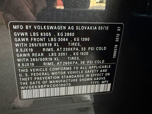 Used 2012 Volkswagen Touareg Sport AWD/4WD image 55