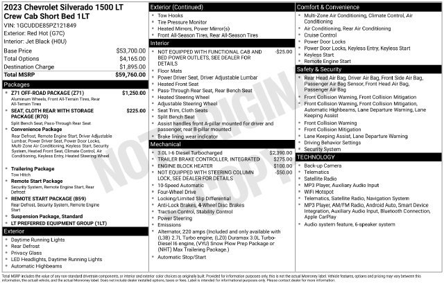 Used 2023 Chevrolet Silverado 1500 LT w/ Z71 Off-Road Package AWD/4WD image 17
