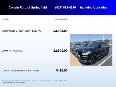 Used 2020 Lincoln Navigator Reserve w/ Equipment Group 208A Reserve AWD/4WD image 5