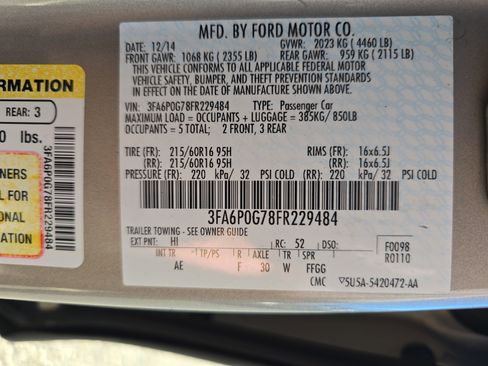 Used 2015 Ford Fusion S image 36