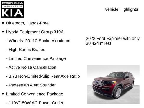 Used 2022 Ford Explorer Limited w/ Hybrid Equipment Group 310A AWD/4WD image 7