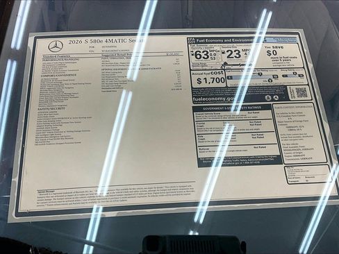 New 2026 Mercedes-Benz S 580e 4MATIC Sedan image 16