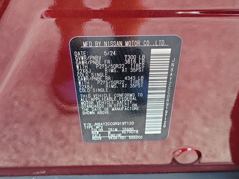 Certified 2024 Nissan Armada Platinum w/ Cargo Package RWD image 28