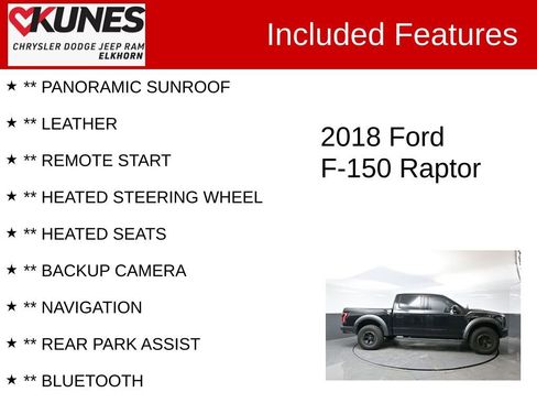 Used 2018 Ford F150 Raptor w/ Equipment Group 802A Luxury image 2