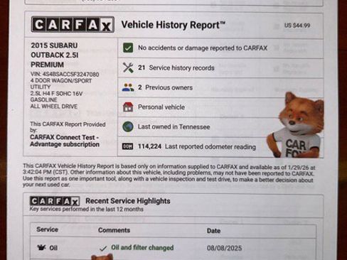 Used 2015 Subaru Outback 2.5i Premium w/ Popular Package #2 image 21