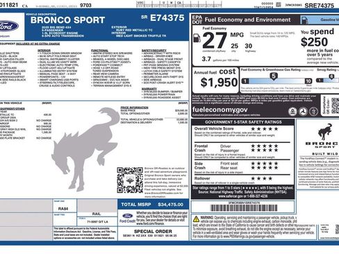 Certified 2025 Ford Bronco Sport Big Bend w/ Convenience Package image 2