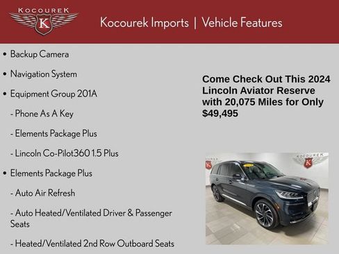 Used 2024 Lincoln Aviator Reserve w/ Equipment Group 201A image 5