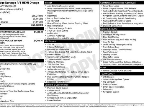 Used 2023 Dodge Durango R/T w/ Hemi Orange Plus Package AWD/4WD image 28