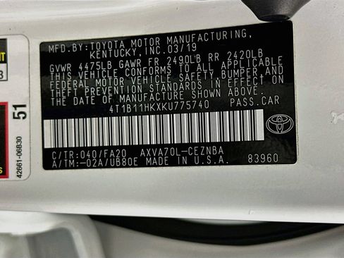 Used 2019 Toyota Camry LE FWD image 30