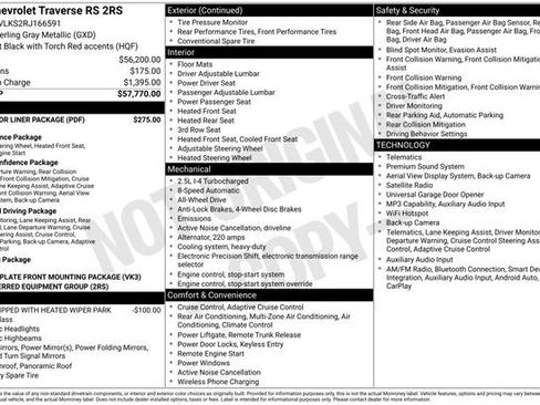 Used 2024 Chevrolet Traverse RS w/ LPO, Floor Liner Package AWD/4WD image 46