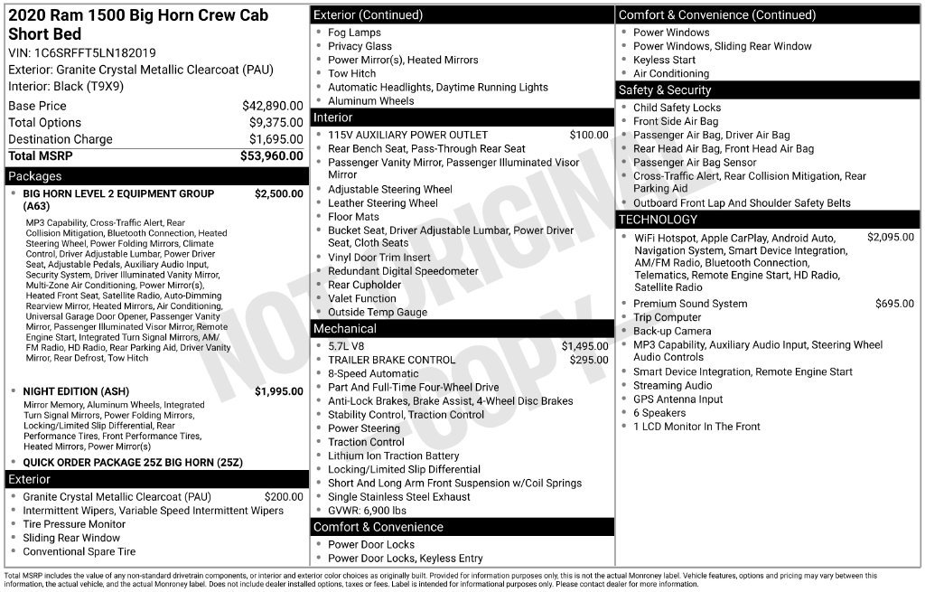 Used 2020 RAM 1500 Big Horn AWD/4WD image 2
