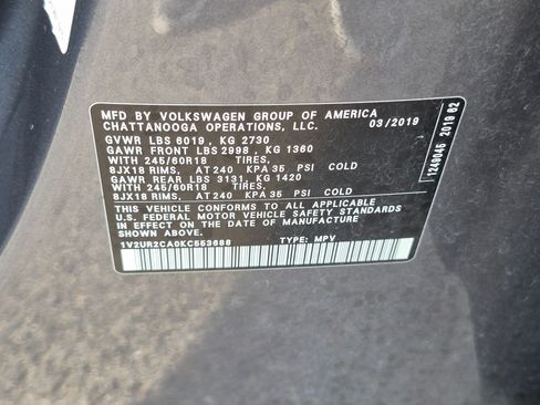 Used 2019 Volkswagen Atlas SE AWD/4WD image 34