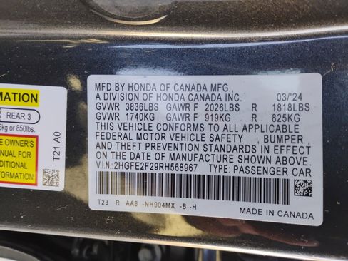 Certified 2024 Honda Civic LX image 35