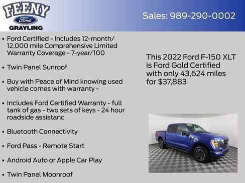 Certified 2022 Ford F150 XLT w/ Equipment Group 302A High image 5